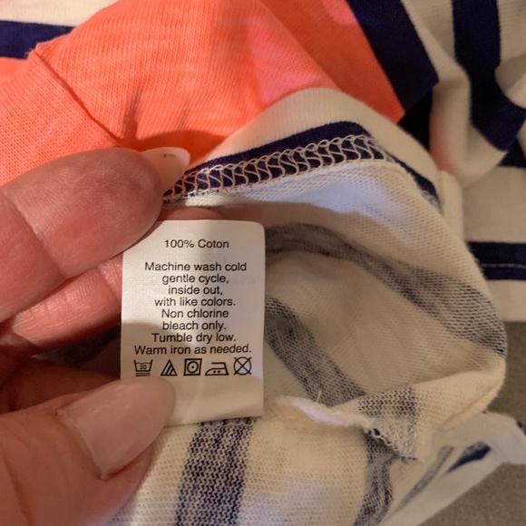 J Crew Orange/White/Blue Striped Top sz S - Picture 6 of 6